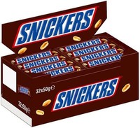 (1000g=8,74€) Snickers - Schokoriegel Schokolade - 32 Stück - Riegel