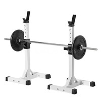 Squat Rack Bankdrücken Kniebeugenständer Ständer Trompete weiß + schwarz D1G5