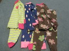 3 girls carter's PJ Sets 18M Stripes Flowers Ice Cream Long Sleeve