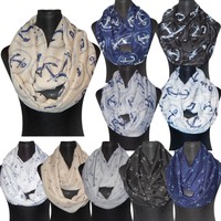 Neu XL Sommer Loop Schal Schlauchschal Damen Rundschal 2015 Anker Peace Muster