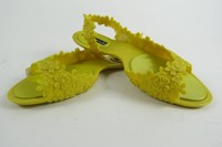 MELISSA Damen Schuhe Gummi Rubber Sandalen Zehentrenner gelb flach NEU