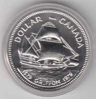 KANADA   1 Dollar 1979   Segelschiff Griffon     ST/Silber