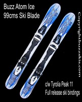 BUZZ Atom ICE 99 cm ski inc Schnelle Entriegelung Bindungen Snowblades mini ski