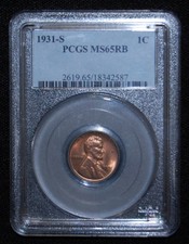 Pcgs Ms65Rb 1931-S *Key Date* Lincoln Cent