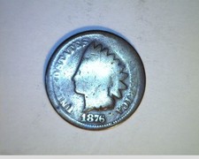 1876 Us Indian Head Cent, Ave Grade Circulated, Bronze (Us-5918)