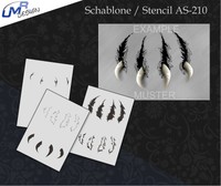 Step by Step Airbrush Schablone AS-210 M Kralle ~ Tattoo Stencil ~ UMR-Design