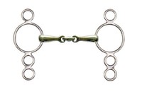 Pessoagebiss, Dreiringgebiss 16mm Argentan mit Edelstahlringen versch. Größen