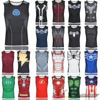 Herren Superheld Unterhemden Compression Schichten Eng Oberteile Radsport Trikot