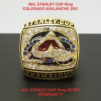 NHL COLORADO AVALANCHE STANLEY CUP RING BOURQUE 2001 RETRO
