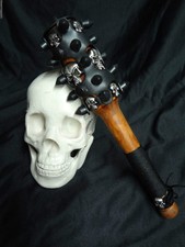 13" Metal Skulls Spiked Battle Mace Fighting Medieval Weapon Club W Blade CH