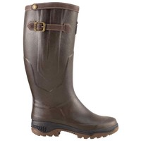 Aigle Parcours 2 Signature Leder Ausgekleidet Braun Gummistiefel Land Schuhwerk