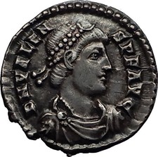 VALENS 375AD Silver Siliqua Trier QUALITY Authentic Ancient Roman Coin i58179