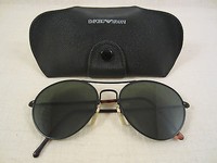 GIORGIO ARMANI GA SONNENBRILLE HORN VINTAGE AVIATOR SUNGLASSES EMPORIO EA ETUI