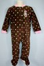 18 MONTH DR SEUSS CAT IN THE HAT BROWN POLKA DOT FOOTED PAJAMAS NWT