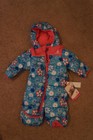 NEW Rugged Bear Flower Fleece-Lined Pram Infant Snow Suit 0-3 months Baby Girl