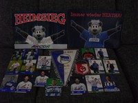 Hertha BSC Wimpel -16 x  Autogrammkarte - 2 x Klatscher
