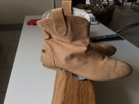 Sommer Stiefelette, Chelseaboots, Beige Gr. 38