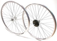 Laufradsatz Schürmann 26 Zoll VR + HR Inkl. Shimano Kranz 26" Laufrad V-Profil