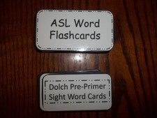 114 learning Flash Cards. ASL Word Cards and Dolch Pre-Primer Sight Word Cards