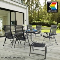 Kettler Wave Gartenmöbel 1 Klapptisch 160 cm und 6 Sessel alles klappbar %%%