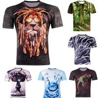 Neu Hot Herren Sommer multicolor 3D Tee Short Sleeve Hiphop Top T-shirt Gr.M-4XL