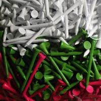 900 Golftees Länge 7,0 cm (2 3/4") Weiß/Grün/Pink Golf Tees  Holztees  Holz