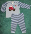 NWT ADORABLE BOY'S SIZE 6M-9M HAUTE BABY DESIGNER MIXER TRUCK SHIRT & PANTS SET