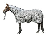 HKM Fliegendecke Ekzemerdecke mit Halsteil Zebra mit Bauchlatz Gr 95-165-i
