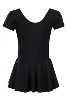 Kinder Ballettkleid "Marina" schwarz, Ballettanzug Ballett Trikot mit Röckchen