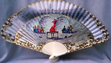 Aleixandre Vnt Wooden Folding Hand Painted Fan Lady in Red Dancing Flamenco