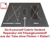 Cabrio Verdeck Reparatur Set SCHWARZ Stoffdach + Kunststoffdach für alle Marken 