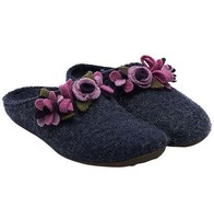 X5°4640 HAUSSCHUHE / SLIPPER VON HAFLINGER IN BLAU GR. 40 NEU