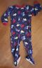 Boy Size 2T Navy Blue Dinosaur Carter's Just One Year Fleece Footed Pajamas