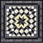 Easy Quilt Kit/Galaxy Star/Black and White /Pre-cut Fabrics Ready To Sew!****