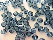 20 Denim Blue Swarovski Crystal Beads Bicone 5328 6mm