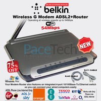 Belkin ADSL Kabellos G Modem Router 54 Mbit/s F5D7632 für BT Linie,sprechen