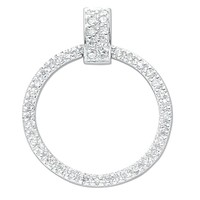 Sterling Silver Clear Round Cubic Zirconia Eternity Pendant ,18",925,SPD0072,LA