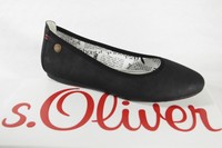 s.Oliver Ballerina Slipper Halbschuhe Pumps schwarz Lederinnensohle   NEU!!