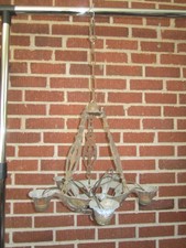 Vintage 1920s/30s Art Deco Cast Metal 5 Light Ceiling Fixture Chandelier No.1