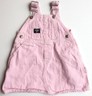 OshKosh B'Gosh Girls Jean Overall Baby 12 Mo Jumper Dress Hickory Stripes Pink 