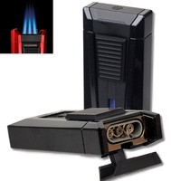 Colibri Feuerzeug Stealth Triple schwarz metallic Laserflamme