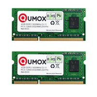 QUMOX 8GB(2x 4GB)  DDR3 1600MHz PC3-12800 (204 PIN) SO-DIMM Laptop-Speicher