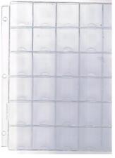 30 Pocket Clear 3 Holes Coin Sheet Album Page Fits 1 1/2" X 1 1/2" Coin Holders