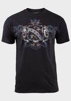 Trendy  T-SHIRT  Herren schwarz mit Druck vorn und hinten  Franky Max  S-XL  NEU