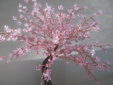 Handmade Quality Wire Beaded Tree Gift Decor Pink Sakura