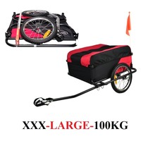 Skiiddii Klapp Lastentransport Anhänger Fahrradanhänger in Schwarz / Rot 100kg