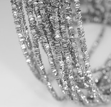 3X2Mm Silver Hematite Gemstone Silver Square Diamond 3X2Mm Loose Beads 15.5"