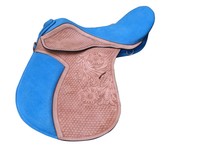 Leder Baumloser Sattel , VSS/ Vielseitigkeit Farbe blau mit Zubehör  