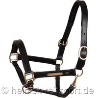 Neu ~ Heinick Qualitäts Lederhalfter 3-fach ~ Vollblut Cob Stallhalfter Schwarz