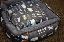 It'S A Dogs Life Pet Lounge Bed Dog Canine Med 31"X25"X8" 100% Cotton Washable